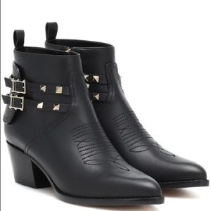 VALENTINO ROCKSTUD 50MM ANKLE BOOTS SIZE 40